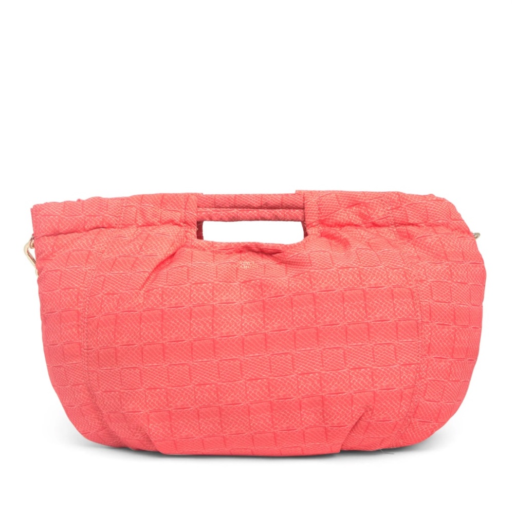 Vince Camino Harlo Tote in Ultra Coral Woven Scale Print NWT